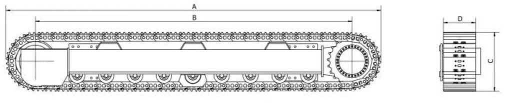 mobile crusher crane undercarriage dimension