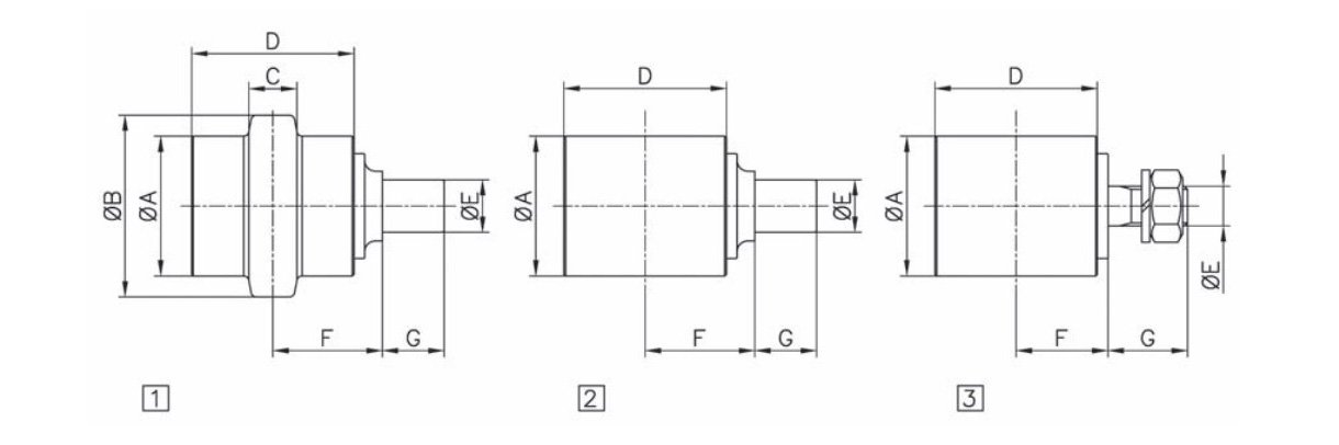 Dimensions of a top roller